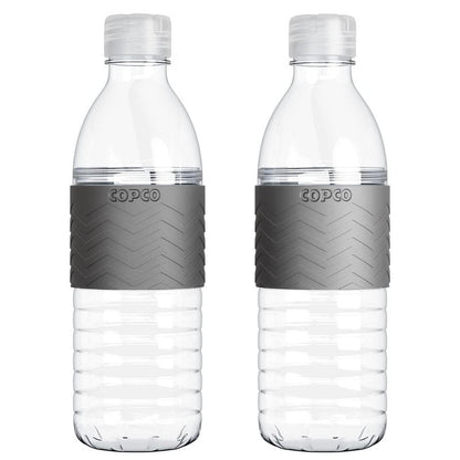 Copco Hydra 16.9 oz Water Bottle, Set of 2 – Leak Proof, BPA Free Tritan, Dishwasher Safe, Twist-Open Body for Ice & Easy Cleaning, Non-Slip Silicone Grip, Ideal for Gym & Office (Gray)