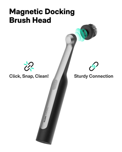 HOTO Wand™ Cordless Spin Scrubber, Electric Rechargeble Grout Cleaning Brush, IPX7 Waterproof Bathroom Scrubber, 12 Replaceable Brush Heads Version Power Scrubber for Grout, Tiles, Corners, Crevices