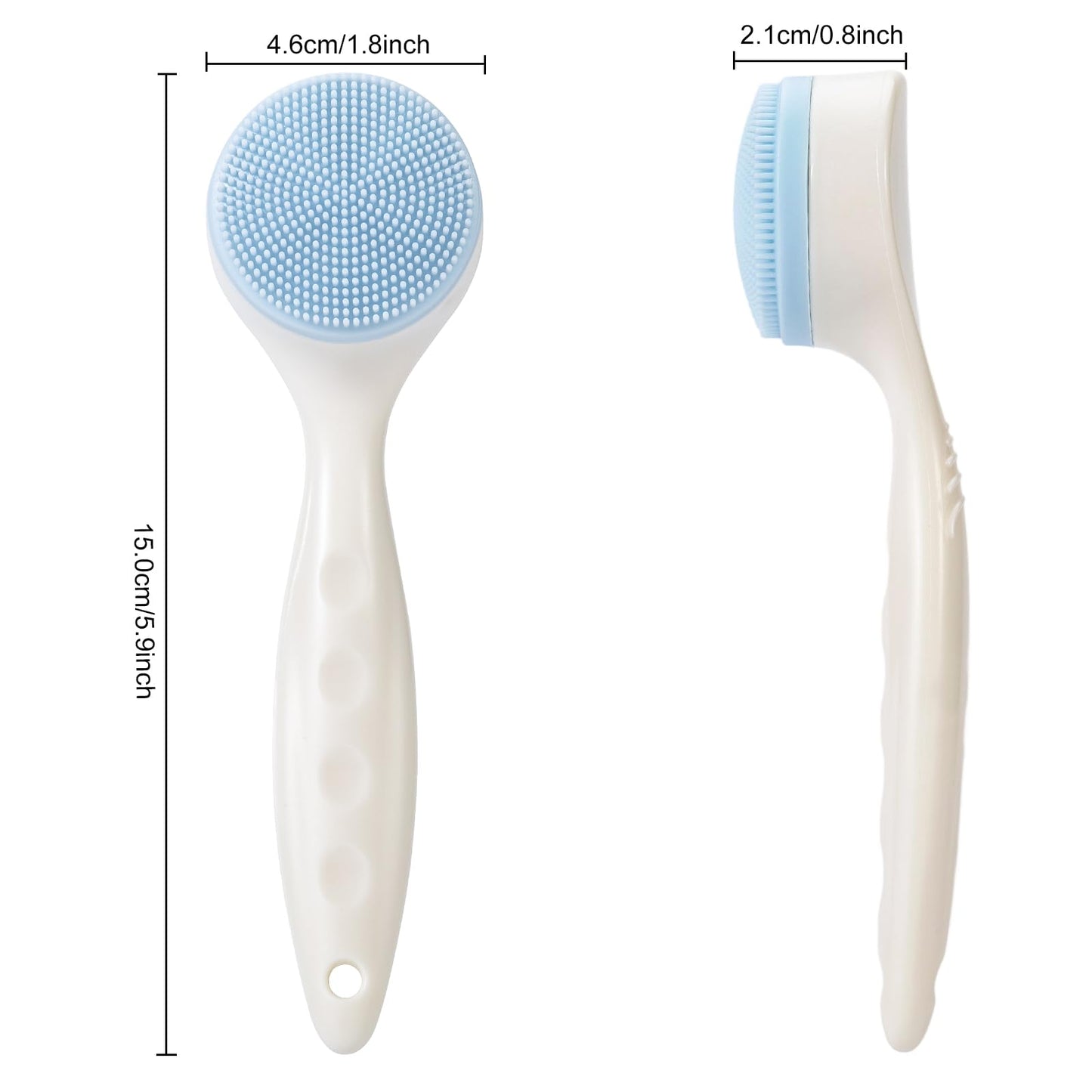 2 Pack Silicone Face Scrubber Exfoliating Brush, Manual Handheld Facial Cleansing Brush Blackhead Scrubber, Soft Bristles Waterproof for Face Skincare (Round-Pink)