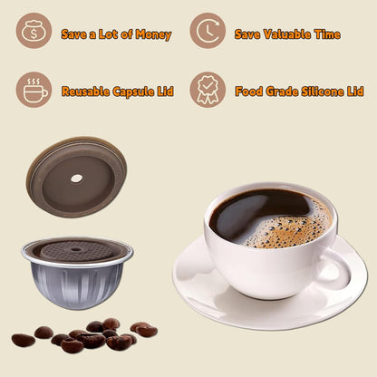 Refillable Vertuo Coffee Capsules Discs, 2 Pcs Reusable Coffee Capsule Lid for Vertuoline & Vertuo Pods