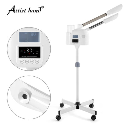 Professional 3 in 1 Facial Steamer Upgrade Esthetician Steamer with hot & Cold Nozzle 5X LED Magnifying Lamp Beauty Salon Spa