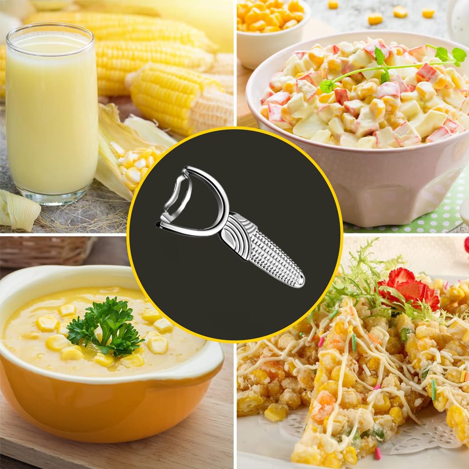 2 Packs Corn Vegetable Peelers for Kitchen,Durable Non-slip Handle Corn Cob Stripper Tool,Dishwasher Safe Kitchen Gadgets,Stainless Steel Sharp Peelers for Veggie,Fruit,Potato,Julienne,Carrot, Apple