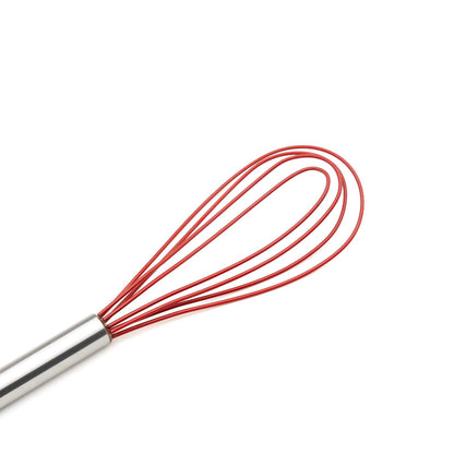 Cuisipro 10-Inch Silicone Flat Whisk, Red