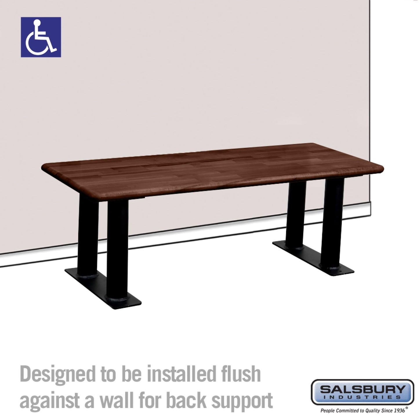 Salsbury Wood ADA Locker Bench - 48 Inches Wide - Dark Finish
