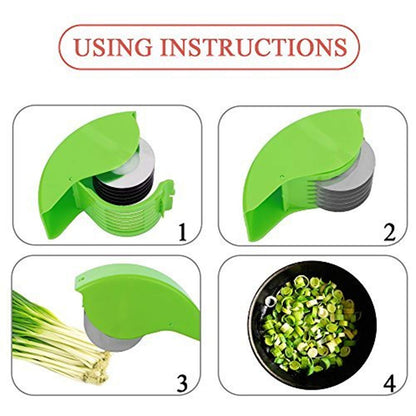 Herb Roller Mincer, AOZBZ Manual Hand Scallion Chive Mint Cutter with 6 Stainless Steel Blade Kitchen vegetable chop