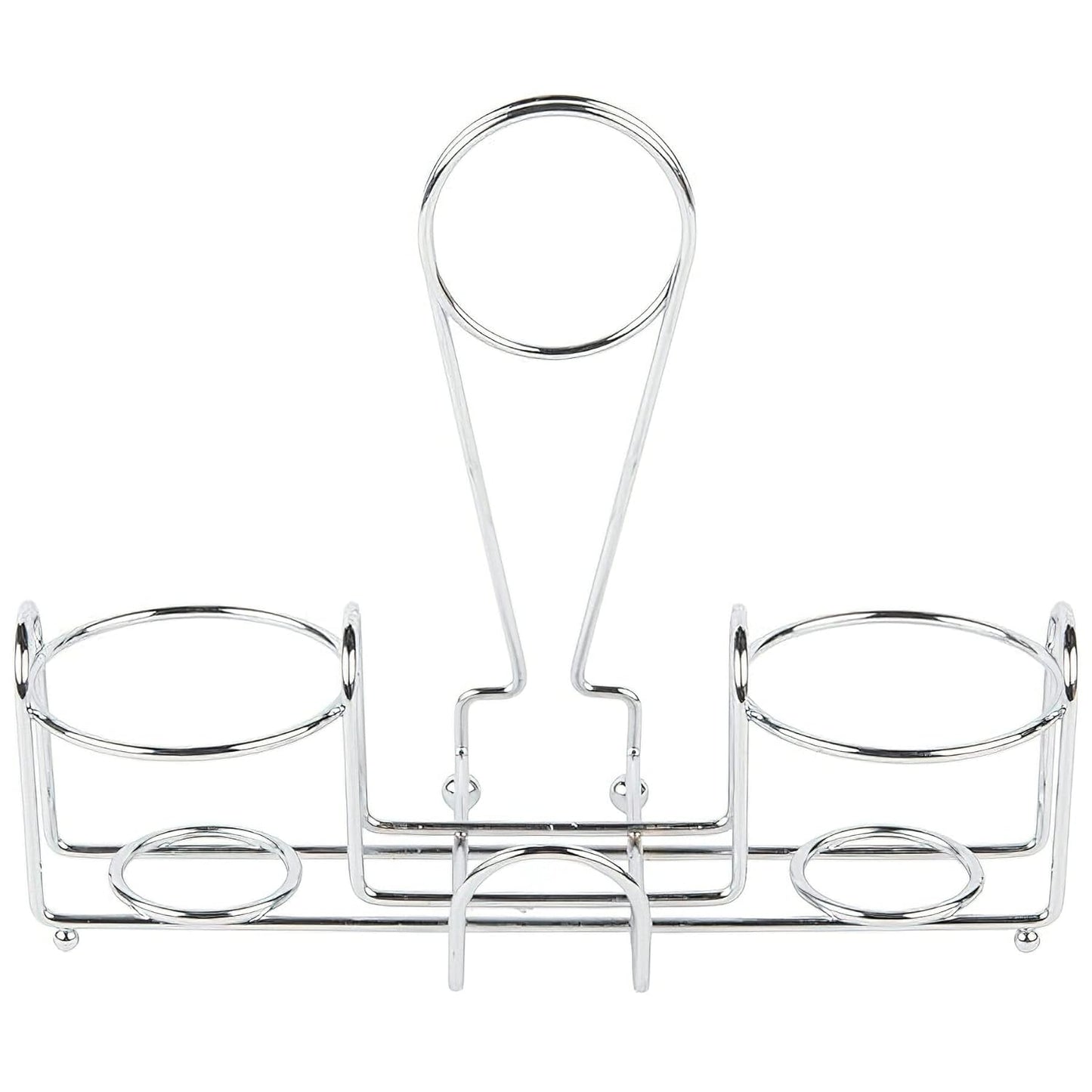 G.E.T. Chrome Metal Two Compartment Condiment Caddy - 4-22735 Metal Table Caddies Collection