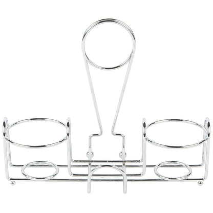 G.E.T. Chrome Metal Two Compartment Condiment Caddy - 4-22735 Metal Table Caddies Collection