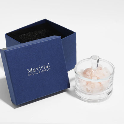 Maxistal Clear Salt Cellar with Lid, 7oz Crystal Glass Salt Box Salt and Pepper bowls, Salt Container Holder for Kitchen, Storage Container for Candies, Coffee, Sugar