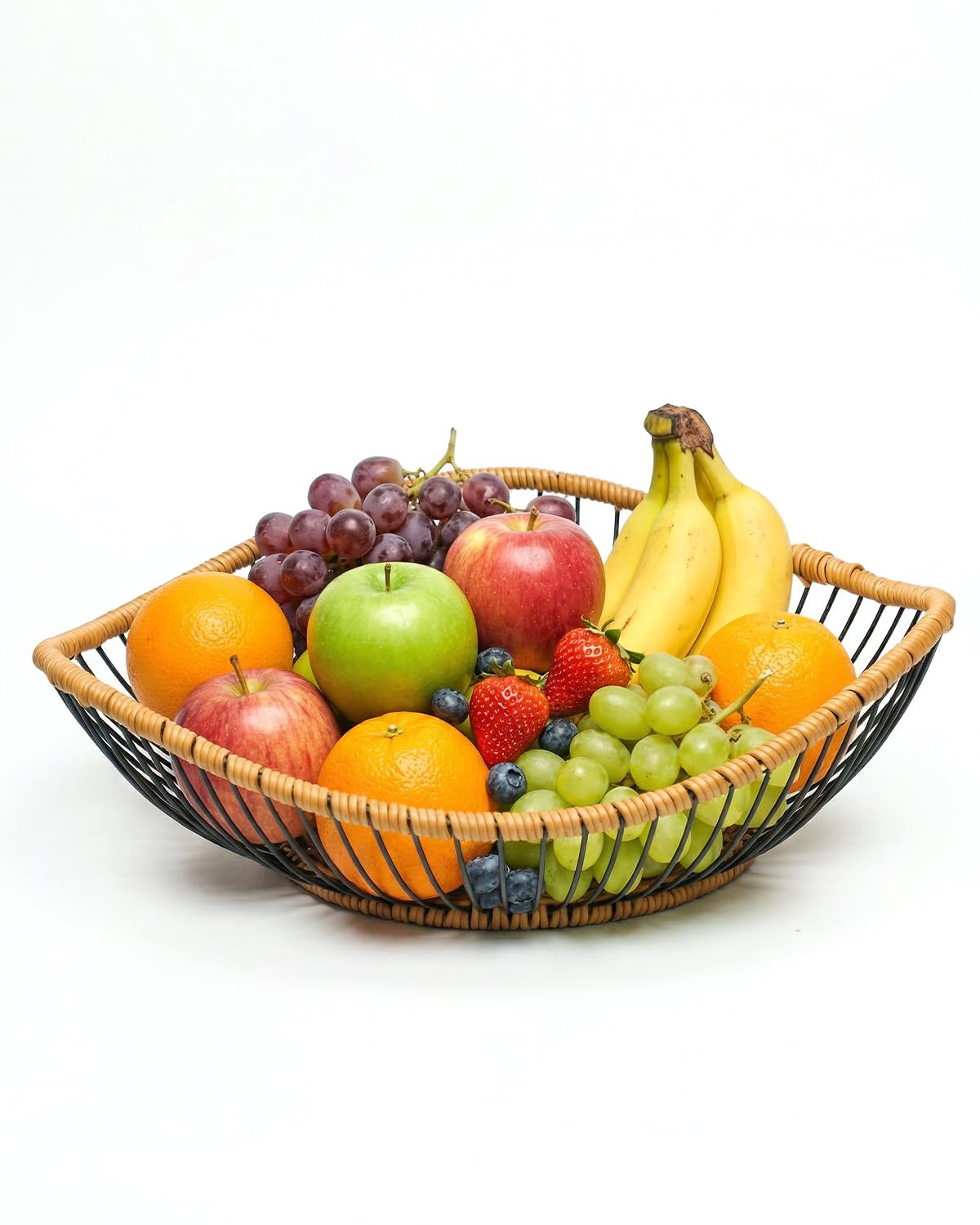 Zitonyang Wire Fruit Basket, Metal Fruits Basket Countertop Fruit Bowl Metal Wire Baskets For Fruits, Vegetables, Breads, Snacks (Brown, 13.2 x 3.9 inches)