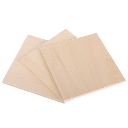 RDEXP 10x10cm Blank 5mm Thickness Wooden Board Unfinished Unpainted Wood Sheets for Wood DIY Craft Carving Modeling Set of 10
