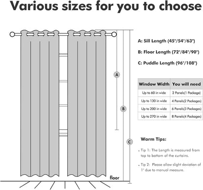 MIULEE Blackout Curtains - 100% Thermal Insulated Dark Grey Linen Texture Drapes | 52x120 Inch (2 Panels)