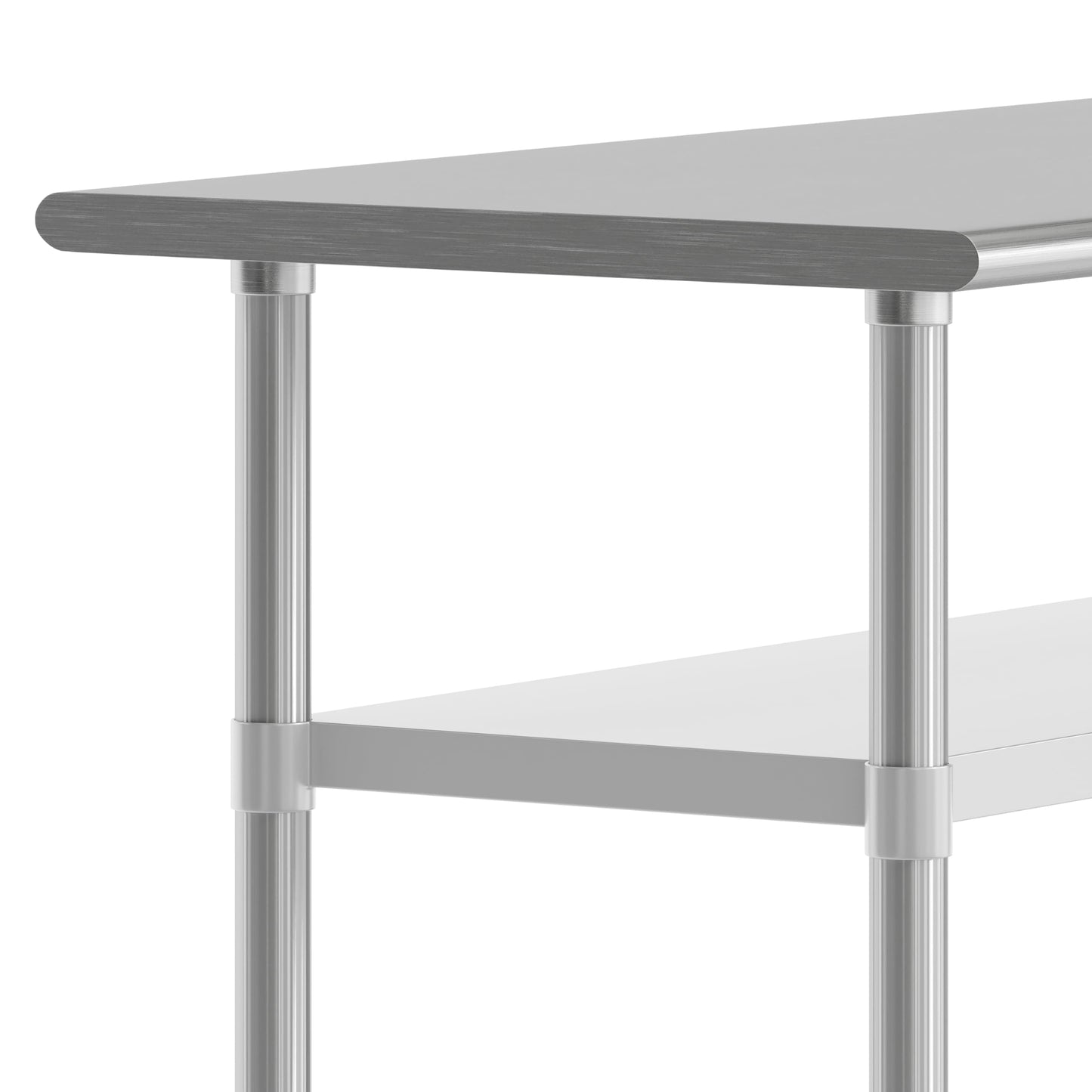 Flash Furniture Reese Stainless Steel 18 Gauge Work Table with 2 Undershelves - NSF Certified - 72" W x 24" D x 34.5" H