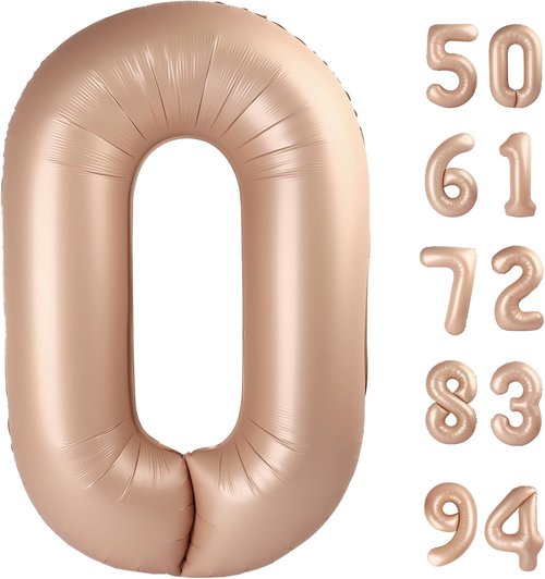 Light Brown Number Balloon - 40 Inch Tan 0 Balloon | Beige Birthday Decorations & Party Supplies