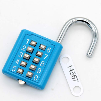 MIONI 10 Digit Push Button Combination Padlock, 5 Digit Locking Mechanism,Blue (2 Blue)