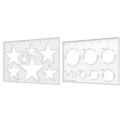 Pack of 2 Router Jig Template,Butterfly Inlay Templates Decorative Router and Decorative Templates for Woodworking (Circle Star 2 Piece)
