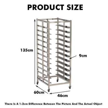 DUHTFCY 6-Tier Rolling Bread Pan Rack - 3.5-Inch Spacing, Commercial Baking Sheet Cooling Cart with Open Shelves for Home & Business