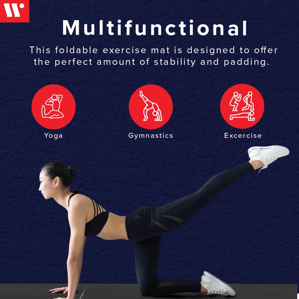 We Sell Mats - 4 ft x 8 ft x 2 in Personal Fitness & Exercise Mat for Home Workout - Lightweight and Folds for Carrying – All Purpose Home Gym Mat – Thick Mat for Yoga, Pilates, Stretches, and Floor Exercises