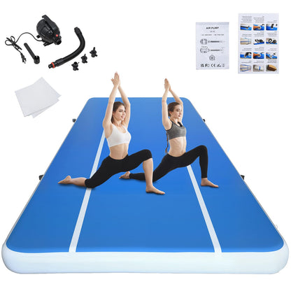 20ft/16ft Extra Large Gymnastics Training Mats Inflatable Air Gymnastics Mat 4/8 inches Thickness Inflatable Floor Mats for Home Use/Training/Cheerleading/Yoga/Water with Electric Pump (16ftL*6.6ftW*8inH(Width 6.6ft))