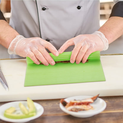 Hoolerry 3 Pieces Kitchen Sushi Rolling Mat Non Stick Japanese Plastic Sushi Plates Making Kit Rolling Maker Homemade for Kitchen Home Cooking DIY(Green)