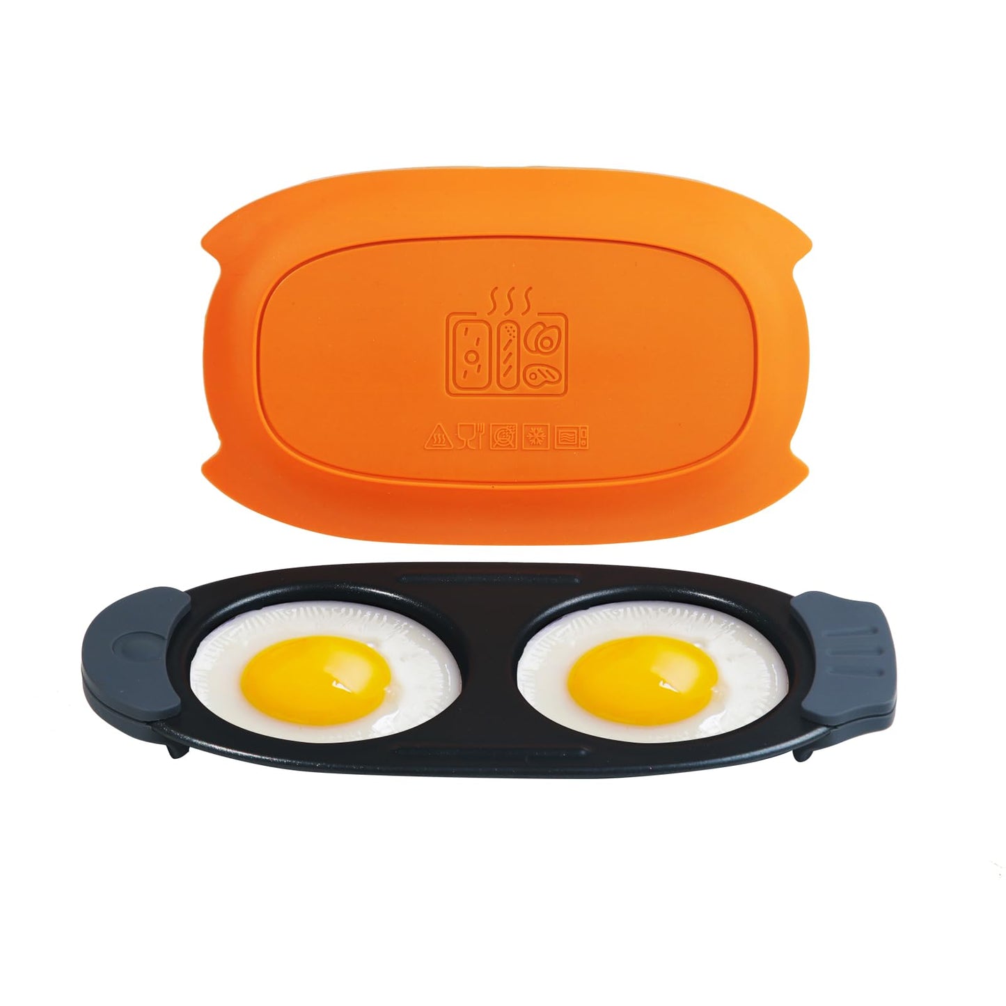 MKYSAIL Quick-Heat Microwave Egg Cooker|Poacher|fryer,Multi-Use microwave egg maker for Breakfast Sandwiches,Dishwasher-Safe,Save Time,Portable for Home,Travel,Gifts(Orange)