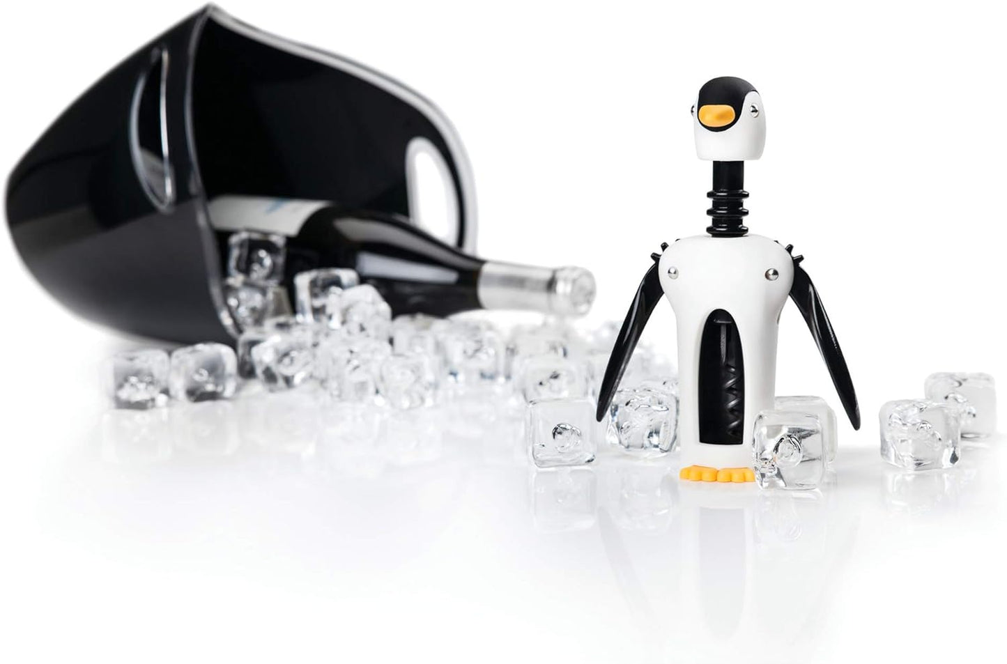 True Zoo Multicolor Winged Penguin Corkscrew, Soft-Touch Wine Bottle Opener Kit, 8.25"