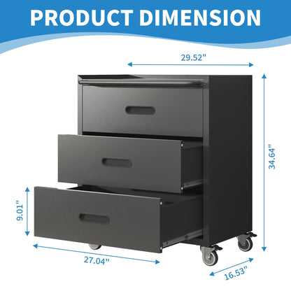 VIYET 2-Pack Rolling Garage Tool Cabinet,Heavy Duty Steel Rolling Tool Chest with Lockable Doors & Adjustable Shelves,Mobile Workshop Storage Cart for Garage Organization,Black