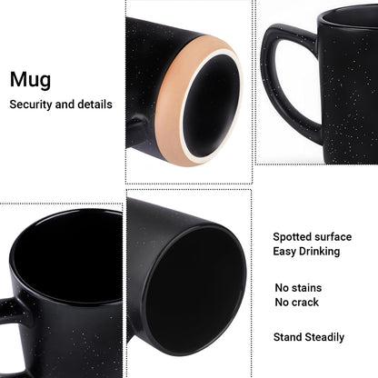NBABSR Red Diner Coffee Mugs Set of 4,11 Oz Ceramic Espresso Cups Set with Handle Cup with Speckled for Children Boys Girls Women Men Gifts Microwave & Dishwasher Safe