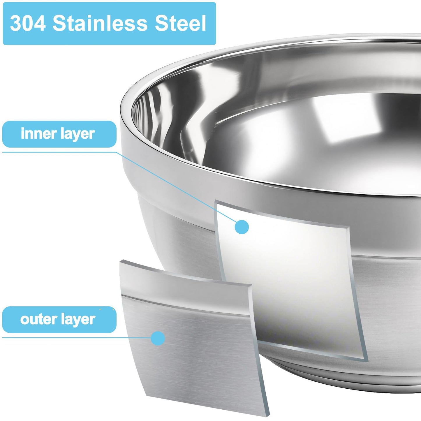 yarlung 10 Pack Stainless Steel Bowls 6.3 Inch Snacks Bowls, 25 Oz Soup Bowls Lightweight Salad Bowls Double-walled Metal Serving Dishes for Sauces, Noodle, Ice Cream