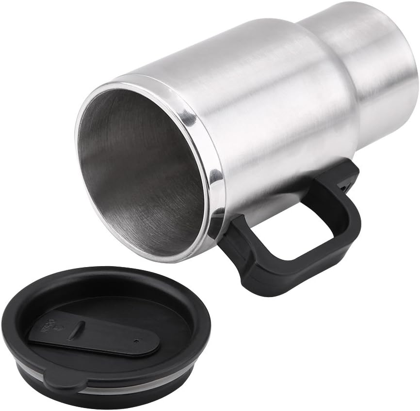 Hot Water Kettle Electric, Travel Kettle, 12V 450ml Stainless Steel Car Heating Cup, Portable