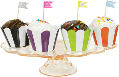 Wrapables Standard Size Cupcake Wrappers (Set of 20), Orange Striped