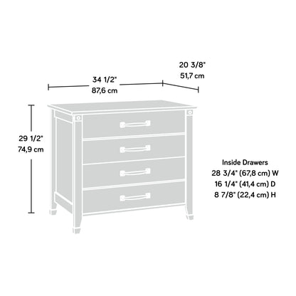 Sauder Carson Forge 2 Drawer Lateral File Cabinet, Rustic Vintage Style Filing Drawers, in Washington Cherry