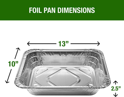 Green Direct Disposable Aluminum Foil Baking Pans with Lids - Half Size (9 x 13 inch) - Pack of 10