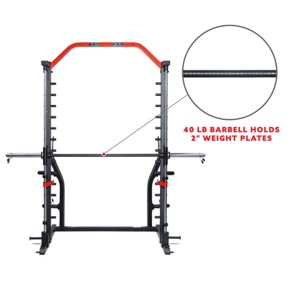 Sunny Health & Fitness Premium Squat Smith Machine - 3 in 1 Multifunction Power Rack with Adjustable Pull Up Bar for Home Gym – SF-XF920021