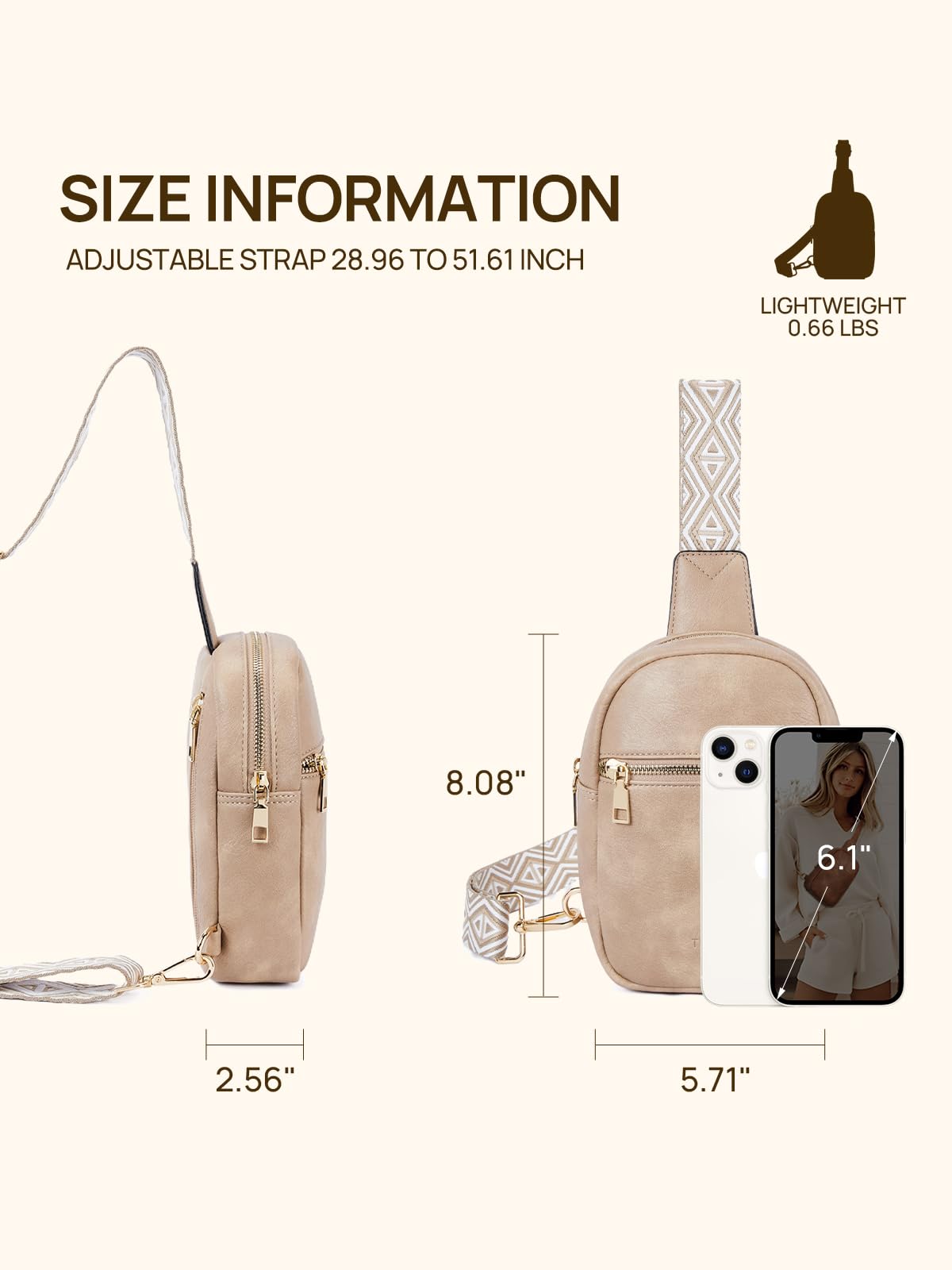 Telena Crossbody Sling Bags for Women, PU Leather Fanny Packs Cross Body Bag for Woman