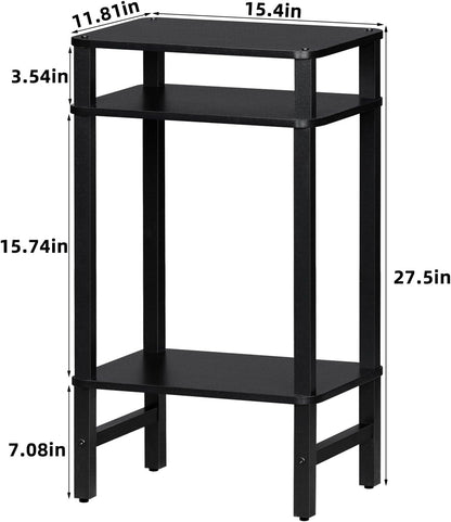 3-Tier YUFAM Side Table End Table Tall Night Stand for Living Room Bedroom Bathroom Office Furniture Black