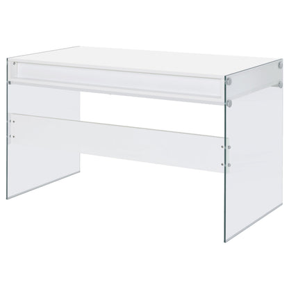 Coaster Home Furnishings Dobrev 48-inch 2-Drawer Writing Desk White High Gloss 800829