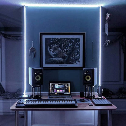 GUOTONG White LED Strip Lights, Waterproof cuttable 300 SMD 2835 LED Tape, 6000K 12V 16.4ft/5m Flexible Ribbon, Kitchen Cabinet Lighting, Outdoor/Indoor (No Power Supply)