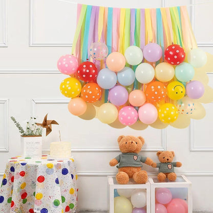 MAQIHAN Pastel Crepe Paper Streamers - 6 Rolls, 492ft for Valentine's, Easter & Birthday Celebrations