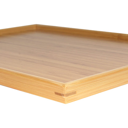BambooMN Organic Bamboo Serving Tray, Vanity, Appetizers, Snacks, Desserts, Charcuterie Boards, 17"x13"x0.75" - 30 Trays