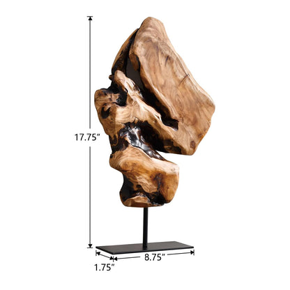 WELLAND Irregular Cedar Wood Sculpture 8.75" W x 1.75" D x 17.75" H Natural Edge Tabletop Statues, Handmade Ornaments, Décor for Living Room, Home Office, Bedroom,