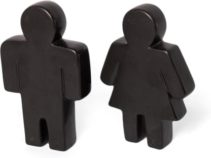 Defined Deco Ceramics Figures Decorative Objects, Funny Bathroom Decor for Shelves, Cute Modern Black Bookshelf Decor