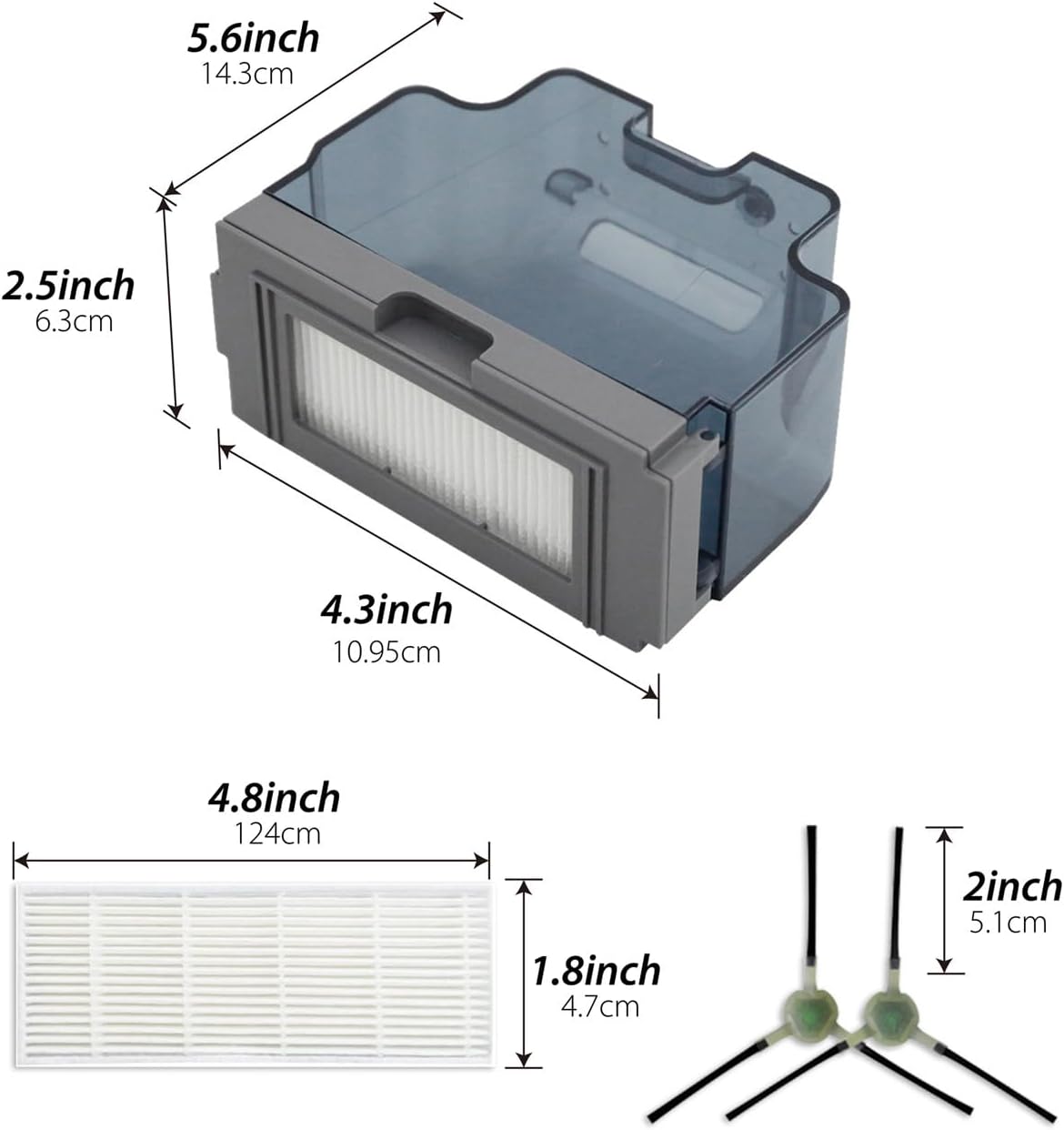 Usoway Robot Vacuum Replacement Parts for Lefant M210/M213/M210b, Okp K2 K2p K3 K4 K5 L1, 7pc Set