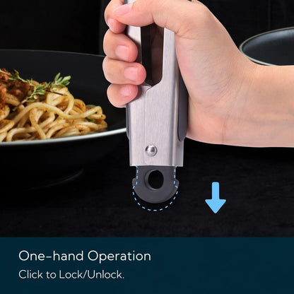 KITCHENDAO 9-Inch Tongs for Cooking, One-Handed Silicone Tips, Soft-Touch Handle for Non-Stick Cookware