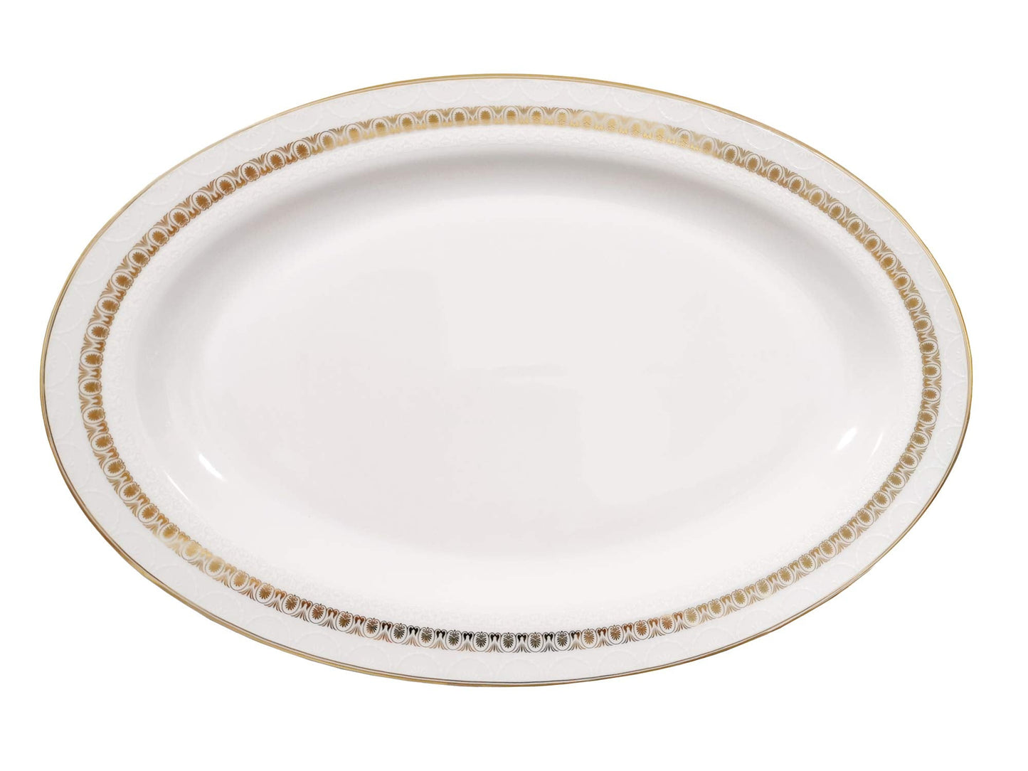 Stylish and Elegant 57 Pieces Bone China Dinnerware Set Service for 8 People - Gold