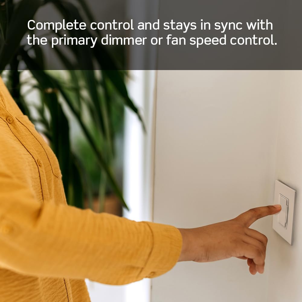 Leviton Decora Smart Switch Companion for Multi-Location Switching (Not for stand-alone use), 120VAC, 60Hz DD0SR-1RM, White, Light Almond
