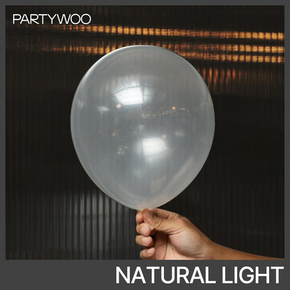 PartyWoo Clear Balloons - 50pcs 12 Inch Transparent Latex Helium Balloons for Celebrations