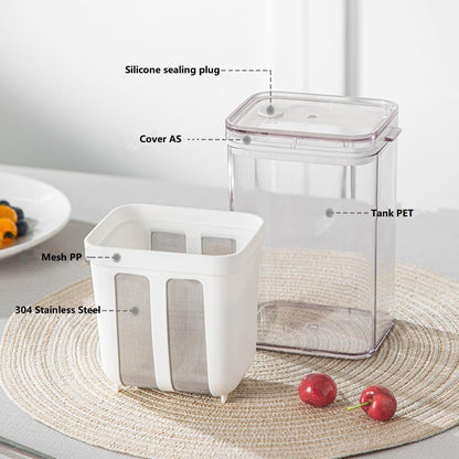 Yogurt Strainer——「0.9QT/0.23GAL Filter」 &「1.9QT/0.475GAL Total」, Yogurt Strainer Greek Yogurt Strainer Yogurt Press, BPA-Free PP Strainer for Whey Separation（Filter0.9QT/0.23GAL）