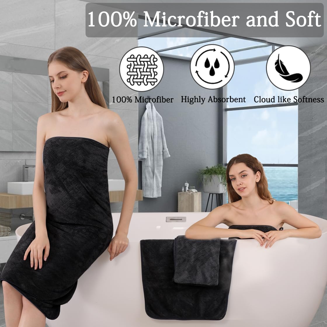 8-Piece Set,2 Sheet,2 4 600 Set,Highly Black Bath Towels Oversized Large Bath Towels Hand Towels and Washcloths - GSM