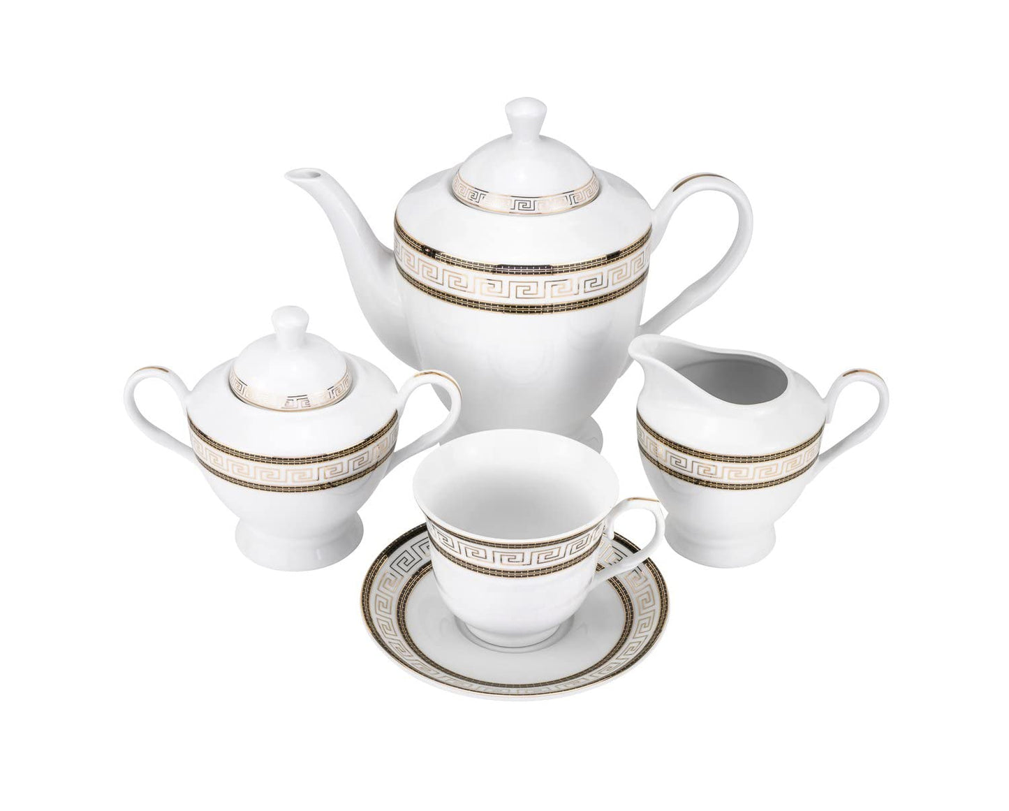 Euro Porcelain 57-pc Banquet Dinnerware Set, Luxury Tableware Dining Service for 8