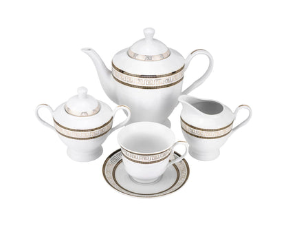 Euro Porcelain 57-pc Banquet Dinnerware Set, Luxury Tableware Dining Service for 8